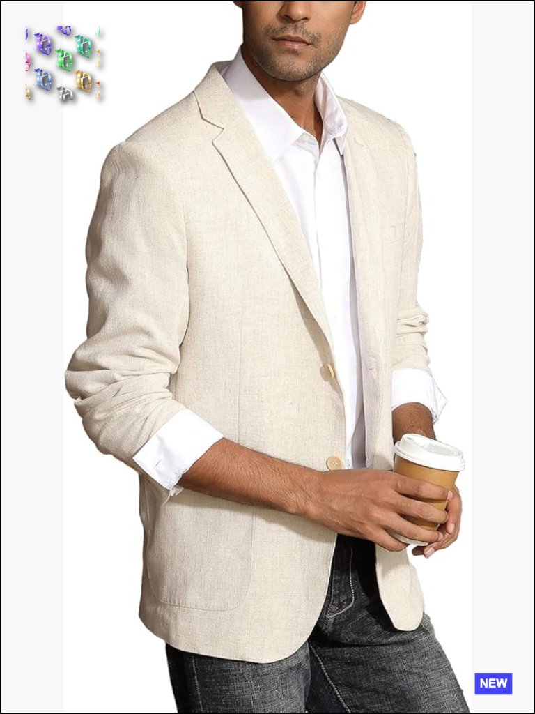 Slim Fit Lightweight Linen Sport Coat Tailored Blazer Casual Elegant